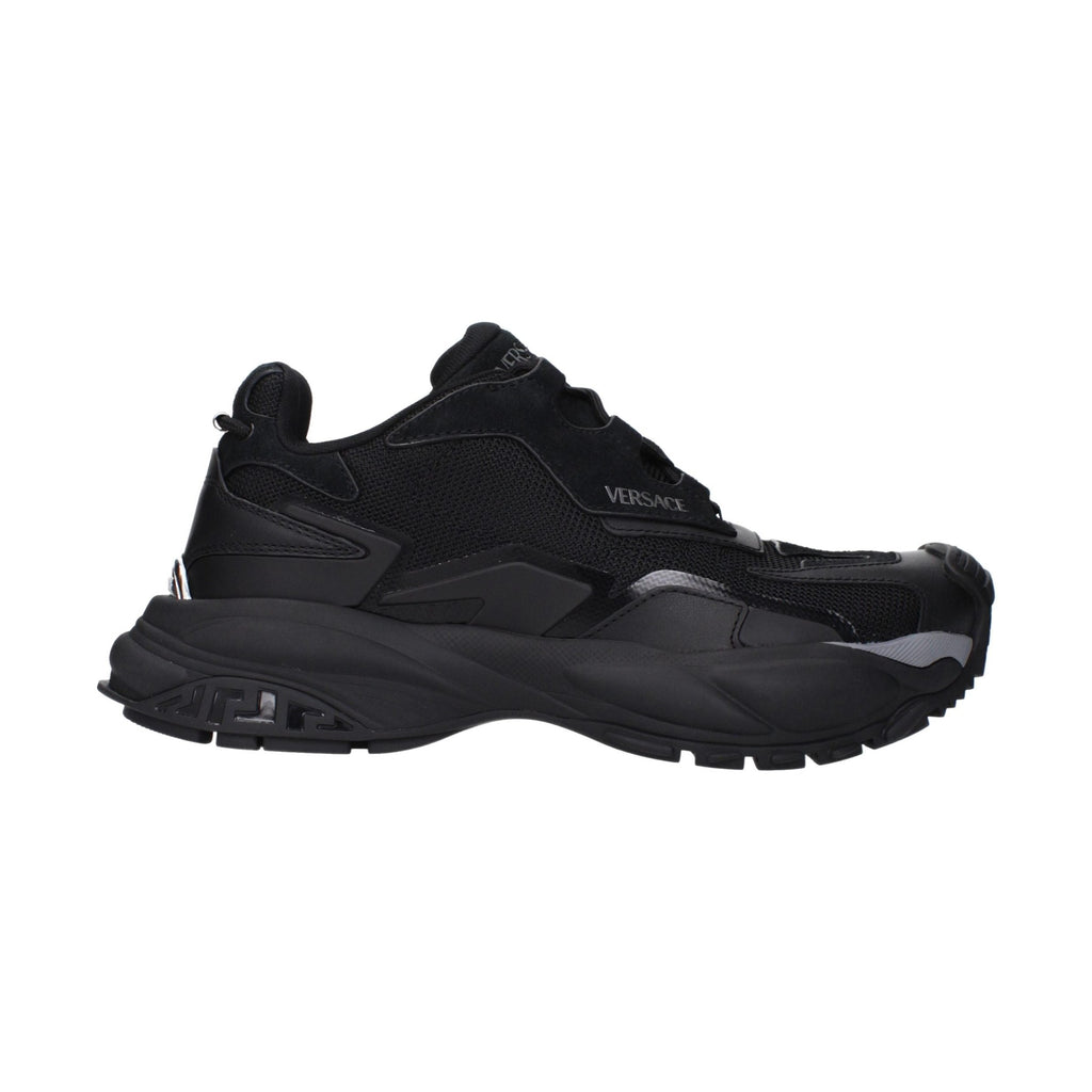 Black Fabric Chunky Sneakers