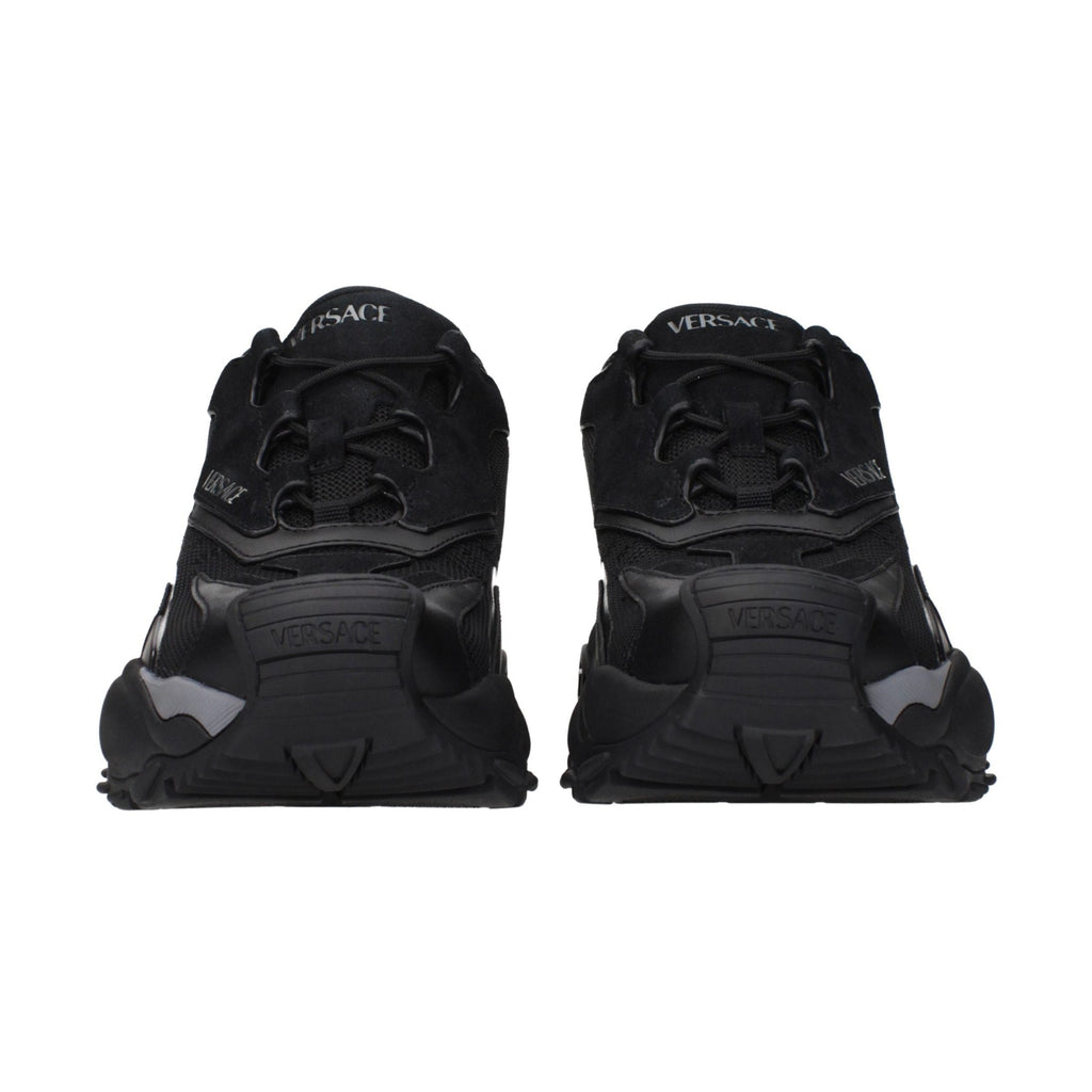 Black Fabric Chunky Sneakers