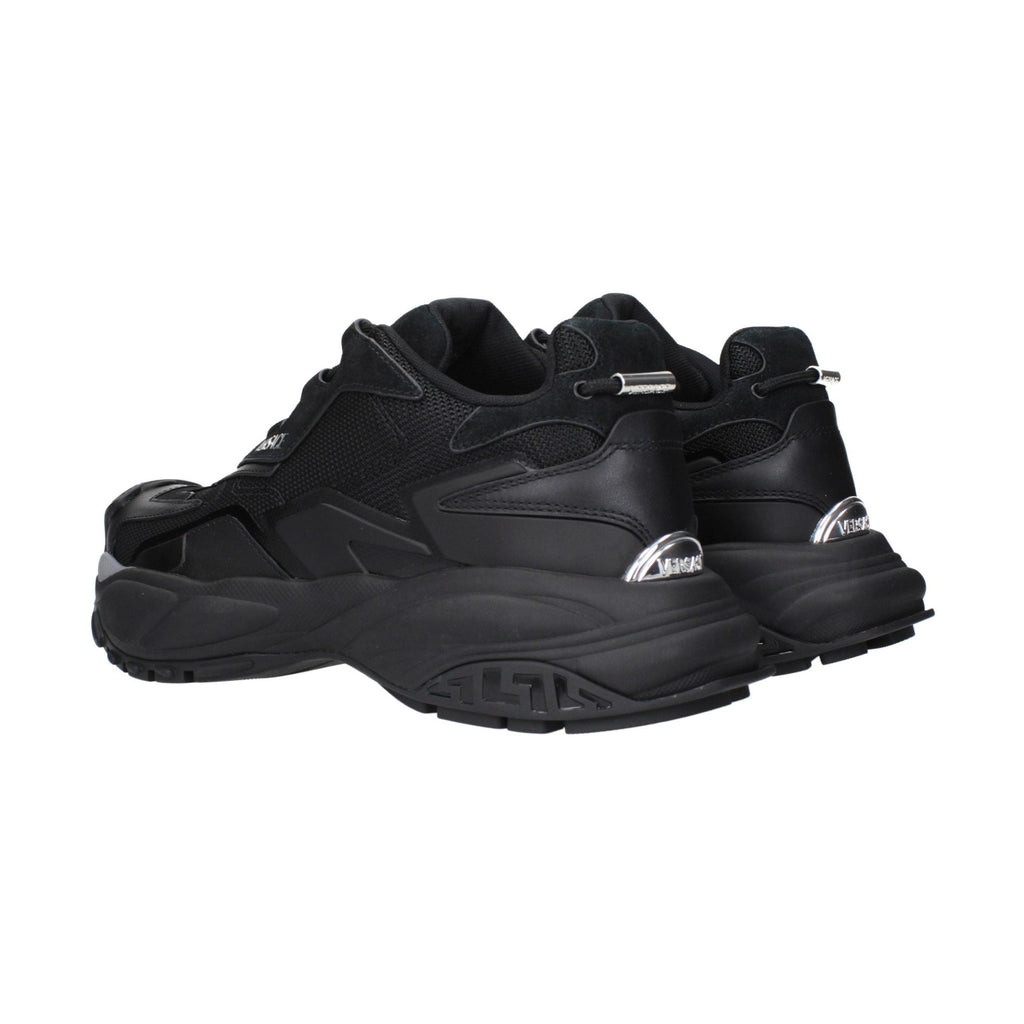 Black Fabric Chunky Sneakers