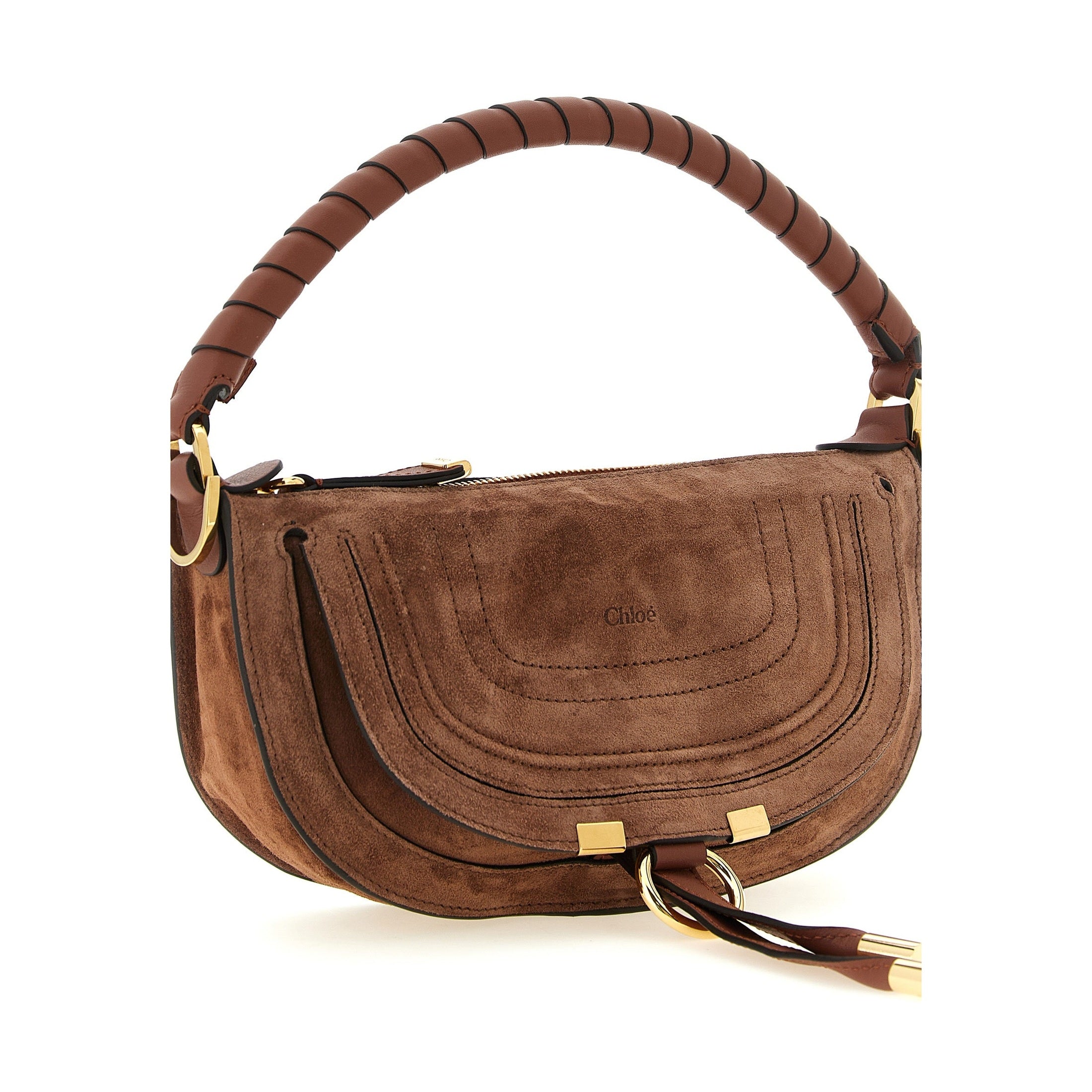 Brown Calfskin Shoulder Bag