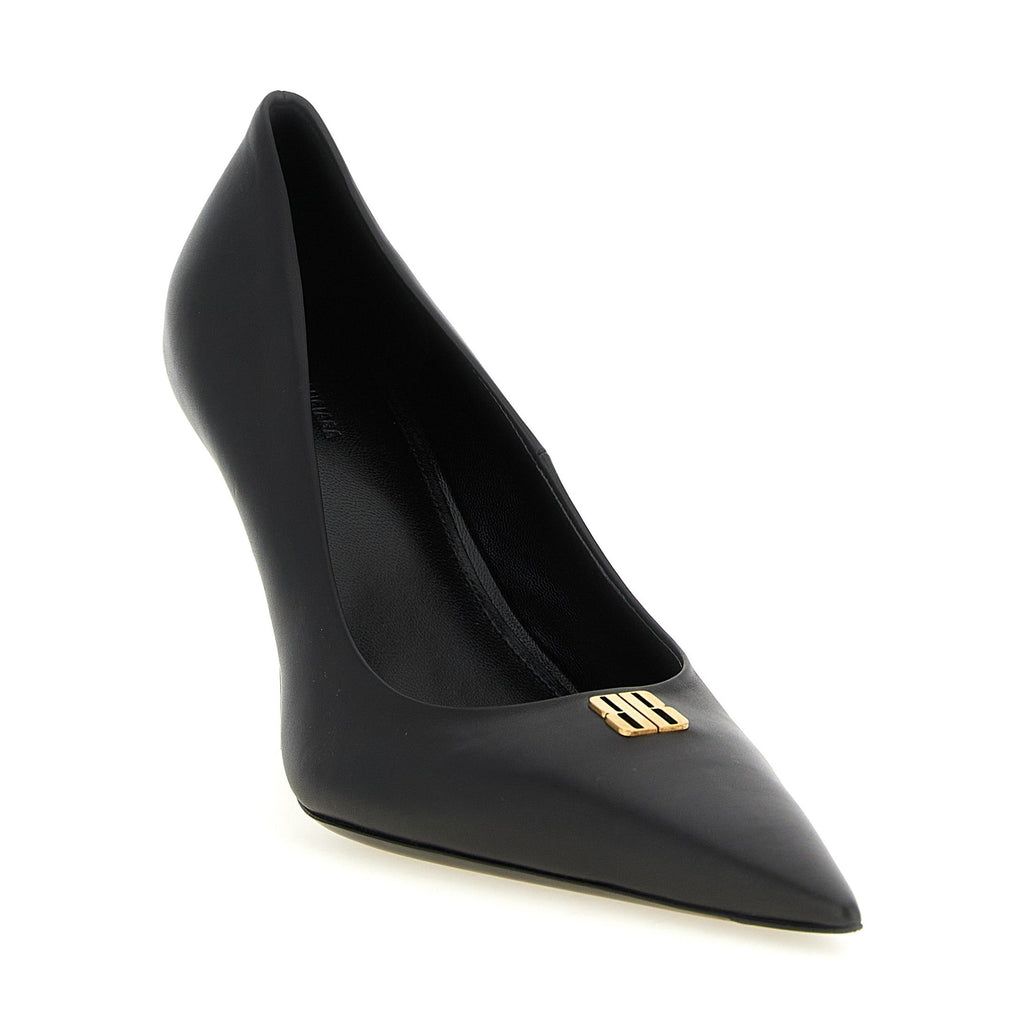 Black Calfskin High Heel Pumps