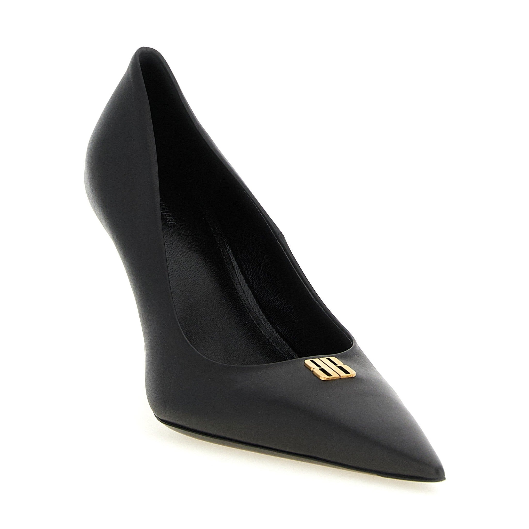 Black Calfskin High Heel Pumps