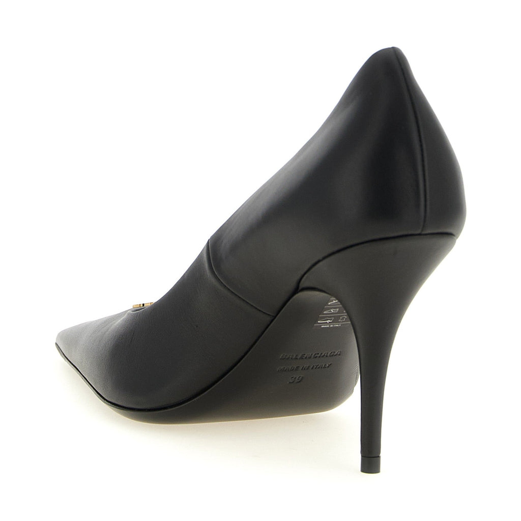 Black Calfskin High Heel Pumps