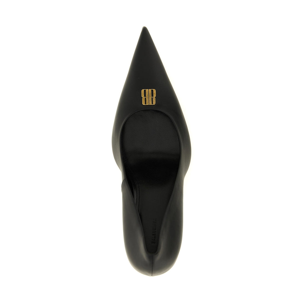 Black Calfskin High Heel Pumps