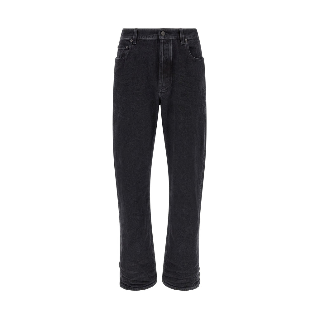 Black Cotton Relaxed Fit Jeans
