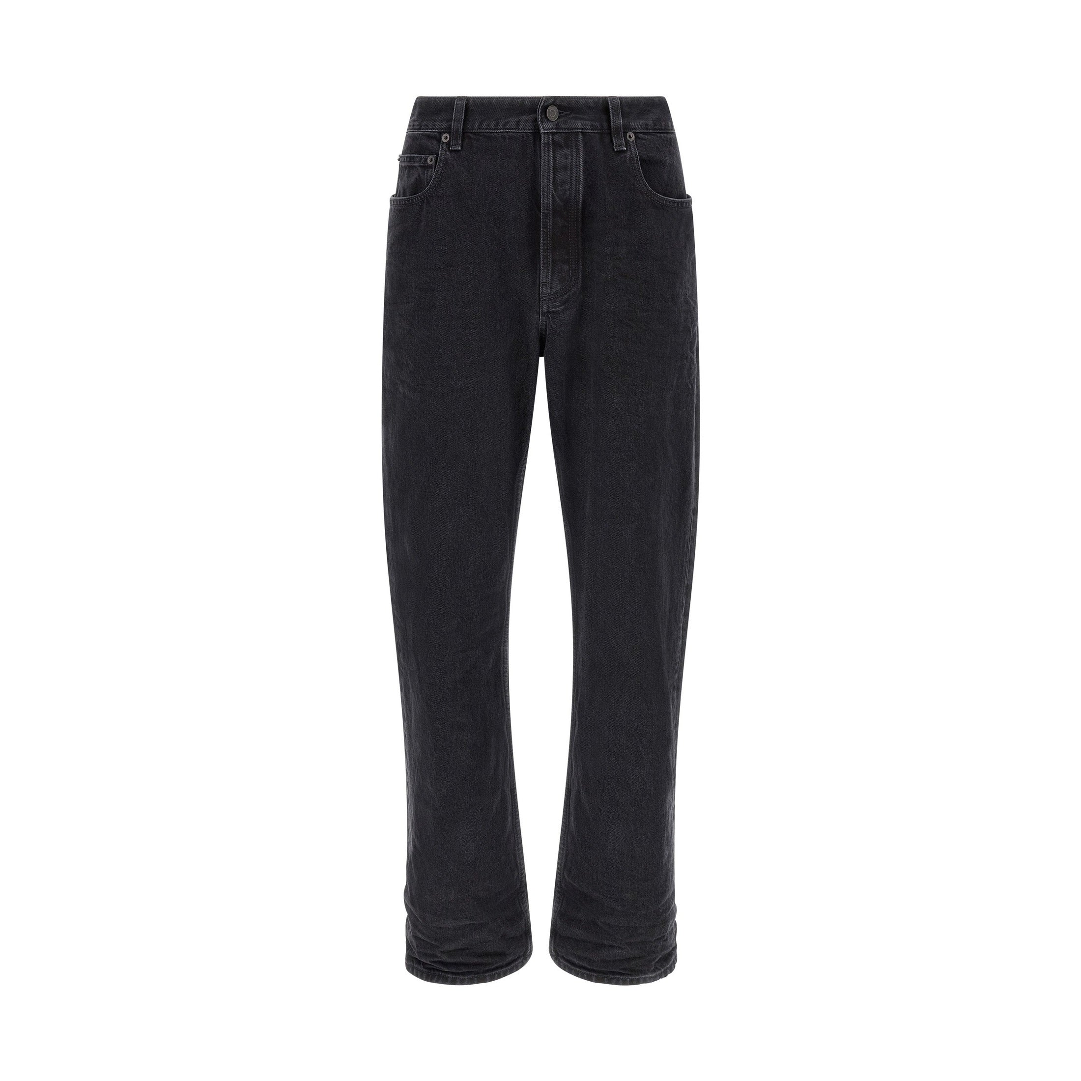 Black Cotton Relaxed Fit Jeans