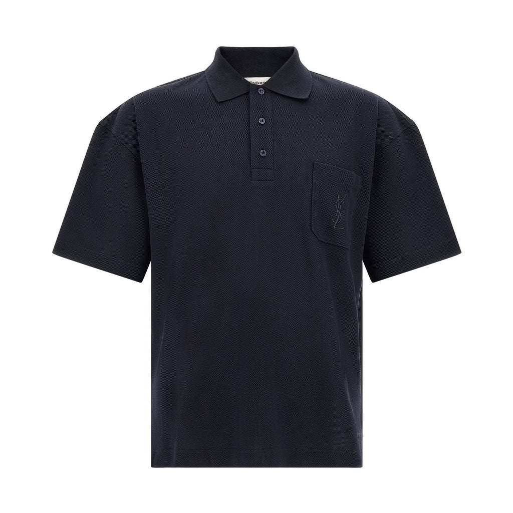 Blue Cotton Polo Shirt