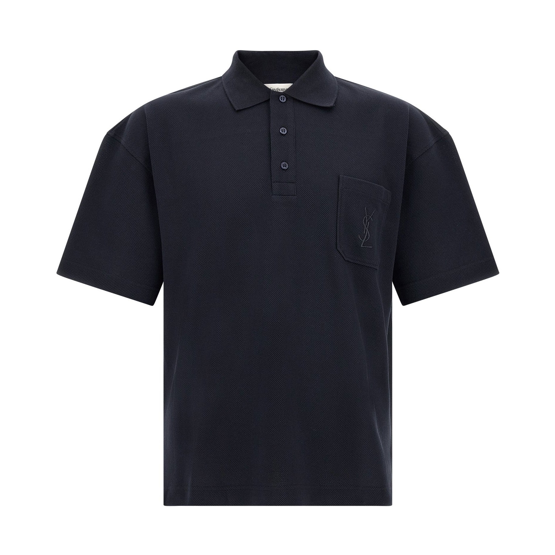 Blue Cotton Polo Shirt