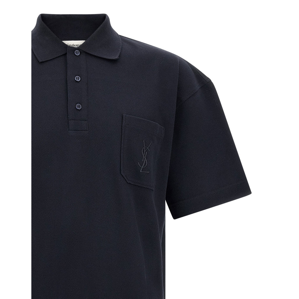 Blue Cotton Polo Shirt