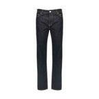Blue Cotton Tapered Jeans