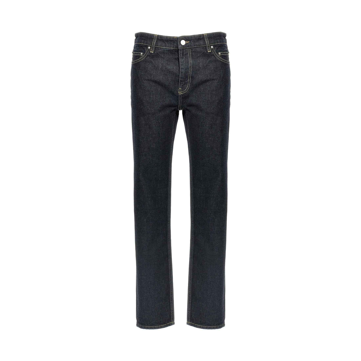 Blue Cotton Tapered Jeans