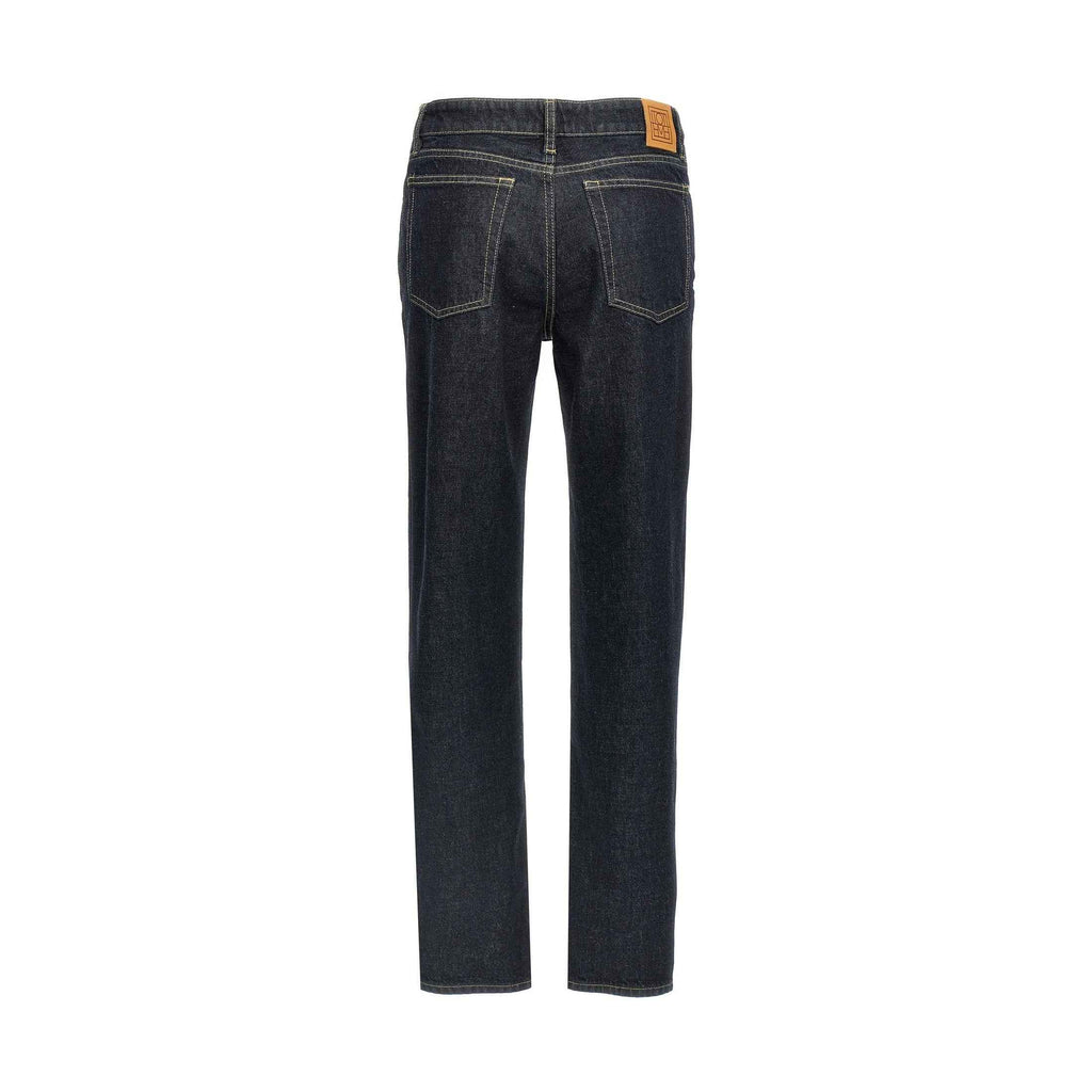 Blue Cotton Tapered Jeans