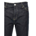Blue Cotton Tapered Jeans