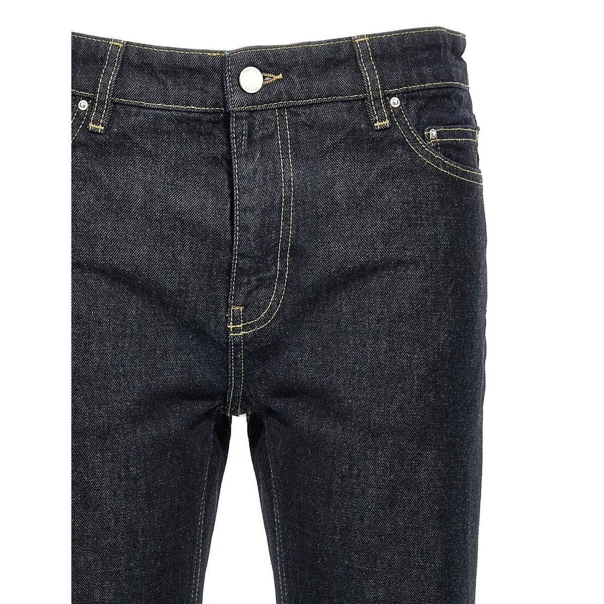 Blue Cotton Tapered Jeans