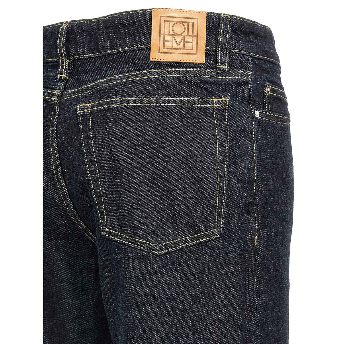 Blue Cotton Tapered Jeans