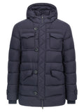 Blue Polyamide Full-Length Jacket