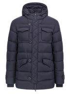 Blue Polyamide Full-Length Jacket