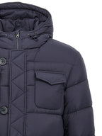 Blue Polyamide Full-Length Jacket