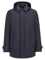 Blue Polyester Parka