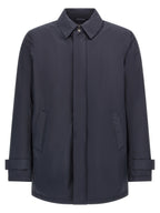Blue Polyester Parka
