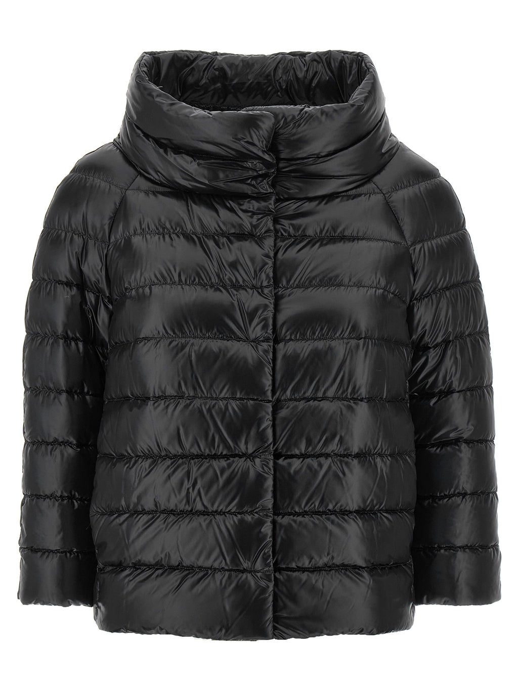 Black Polyamide Full-Length Jacket