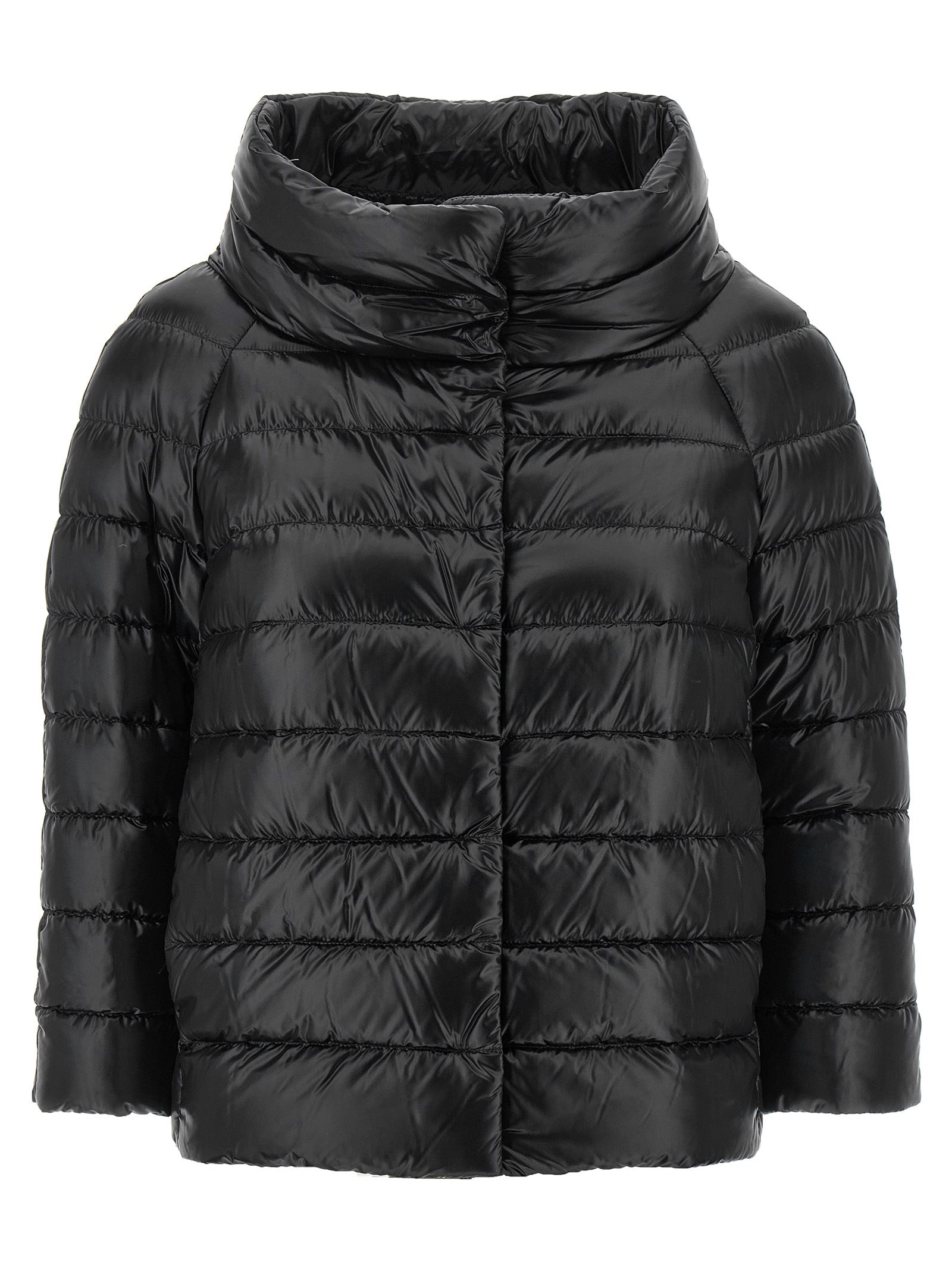 Black Polyamide Full-Length Jacket