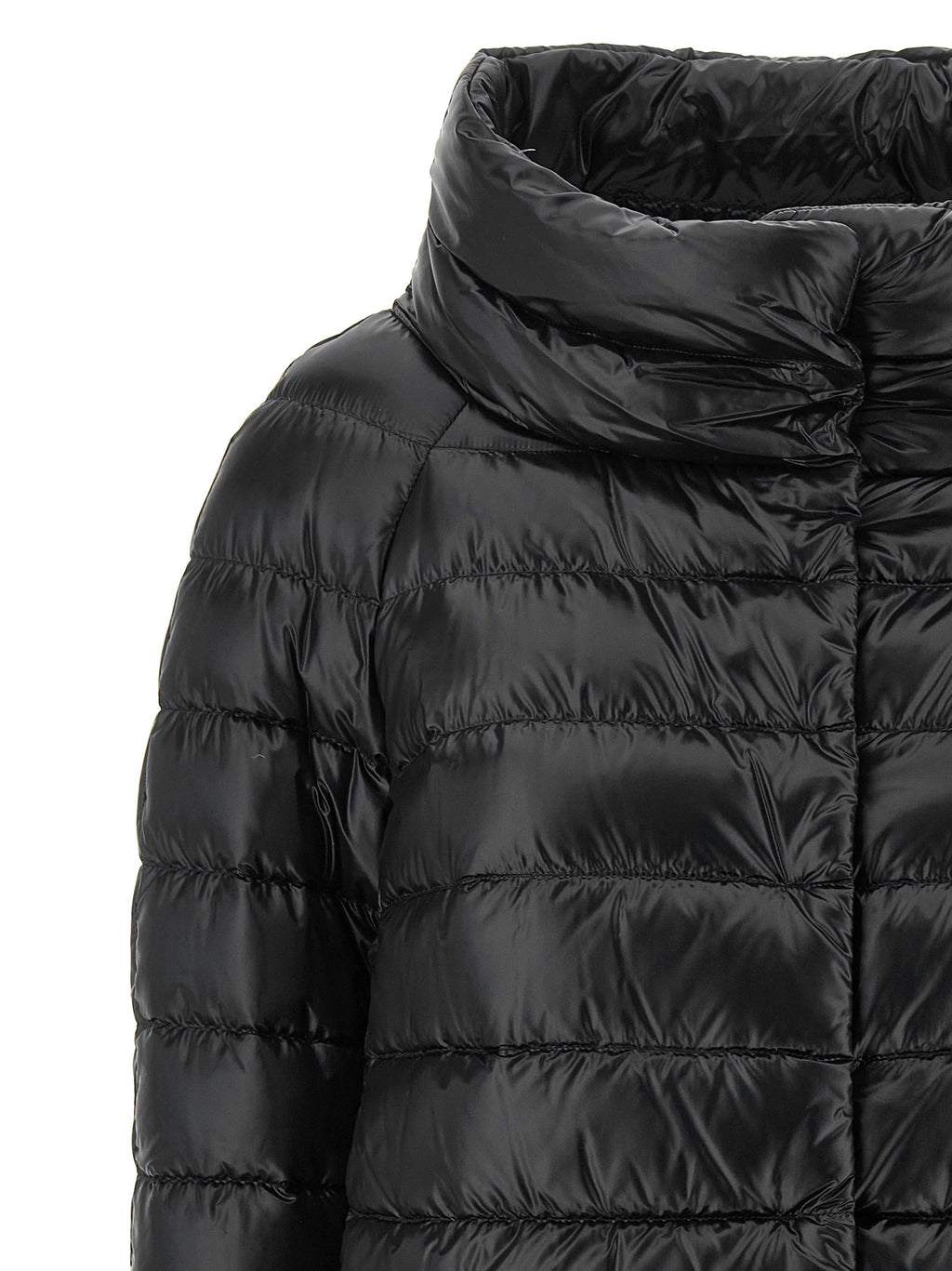 Black Polyamide Full-Length Jacket