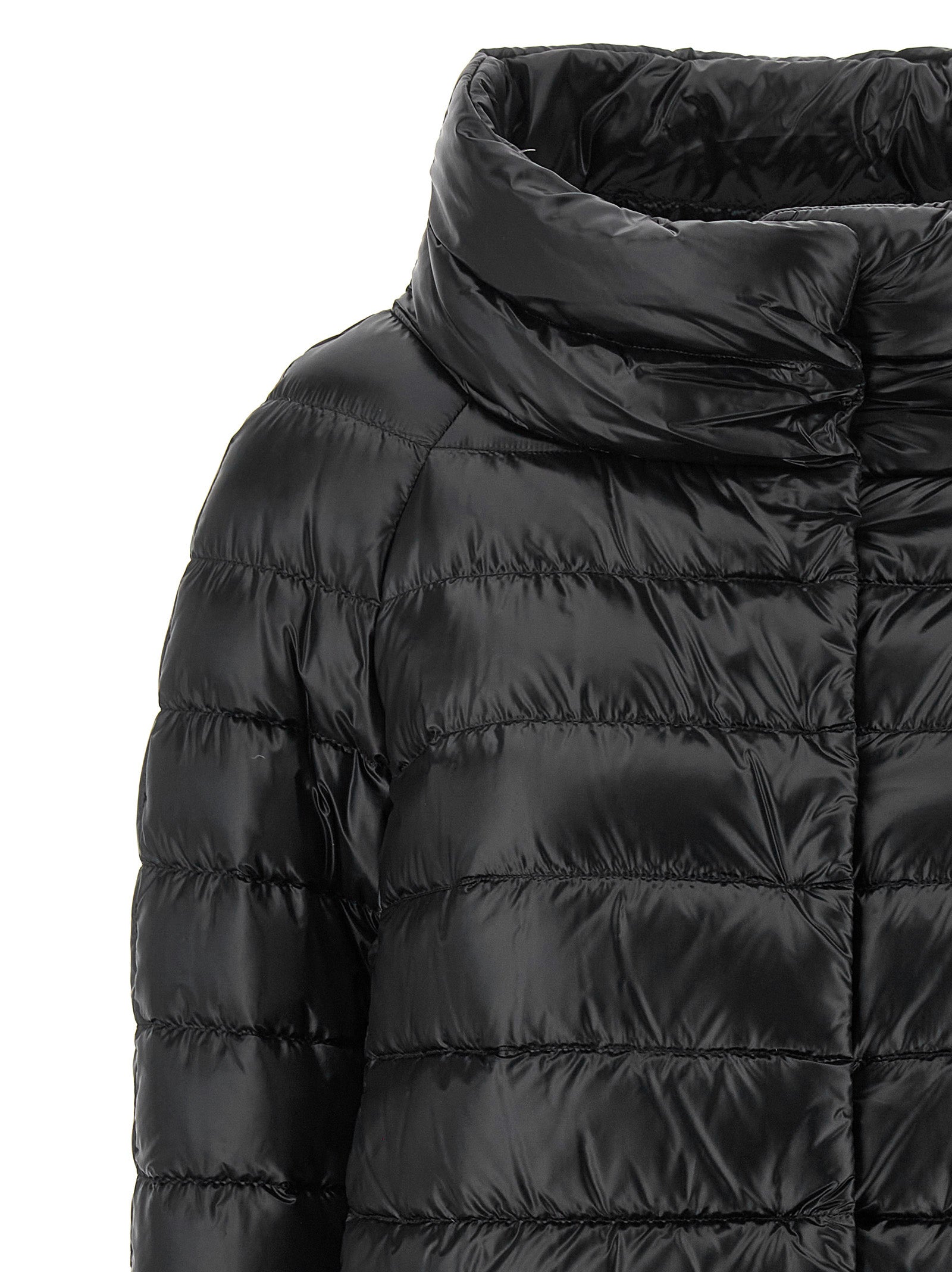 Black Polyamide Full-Length Jacket