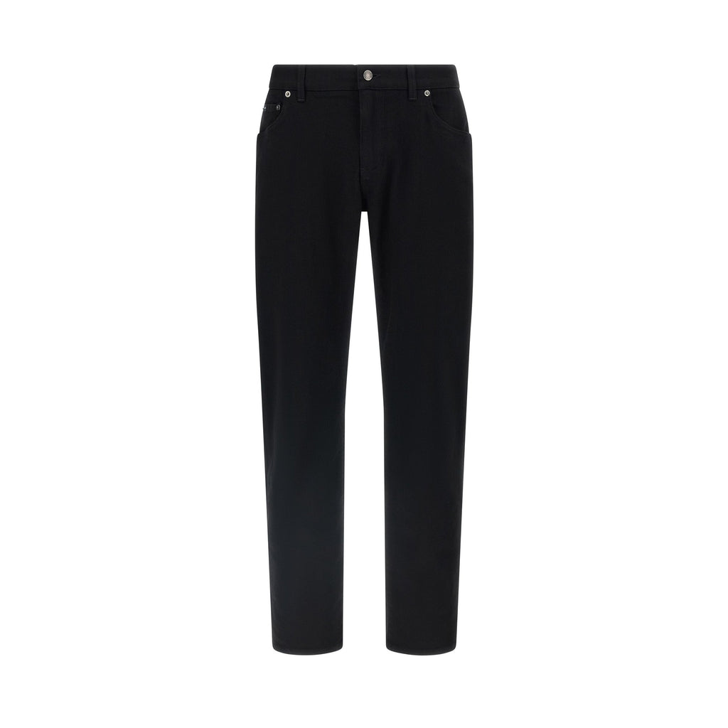 Black Cotton Slim Fit Jeans