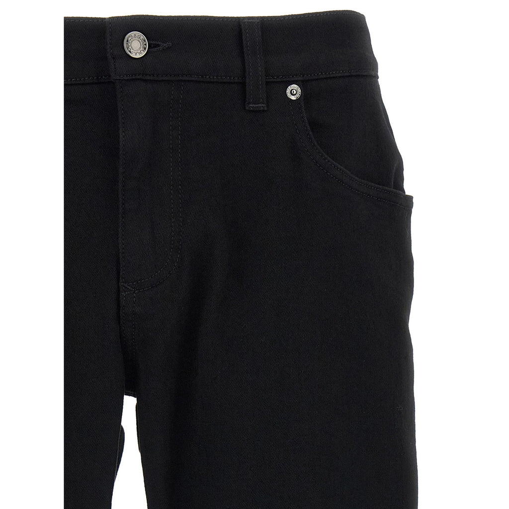Black Cotton Slim Fit Jeans