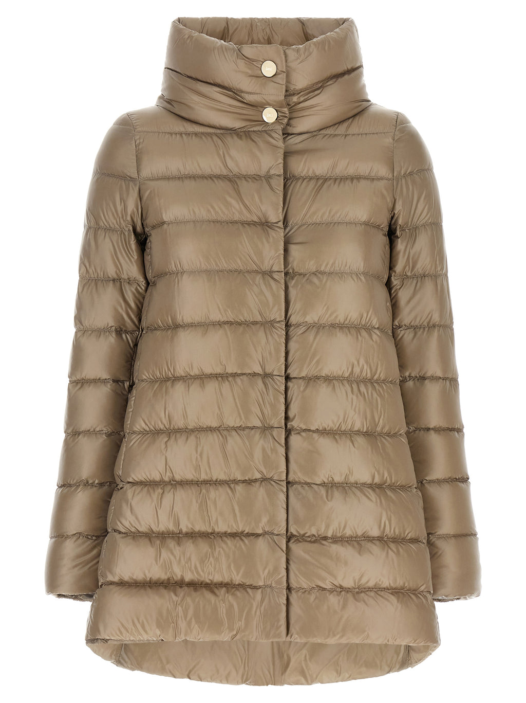 Beige Polyamide Full-Length Jacket