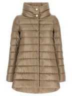 Beige Polyamide Full-Length Jacket