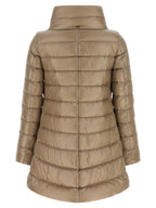Beige Polyamide Full-Length Jacket