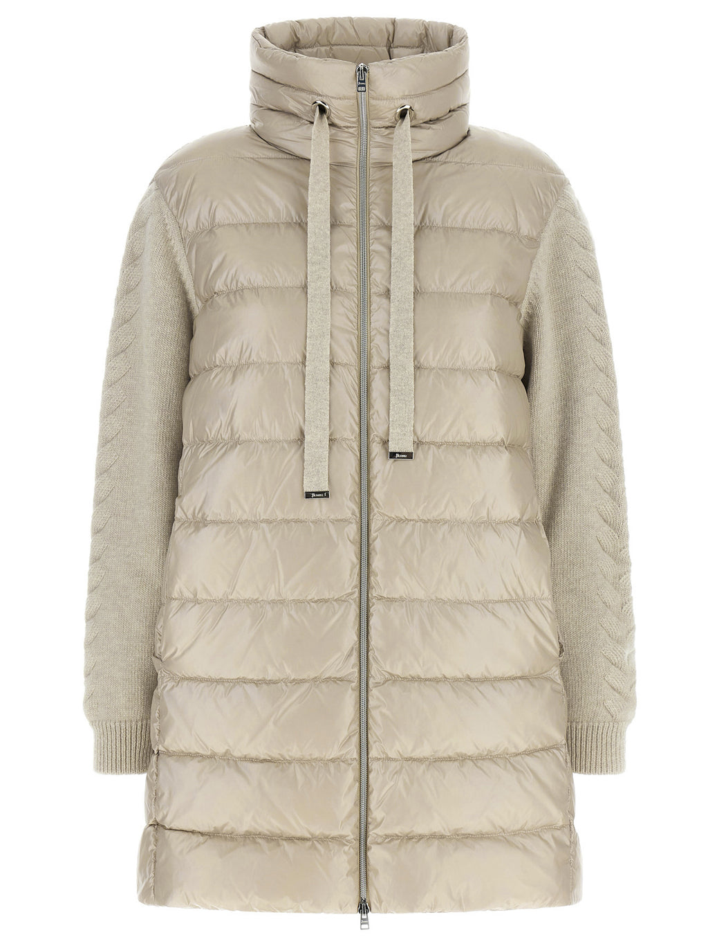 Beige Polyamide Full-Length Jacket