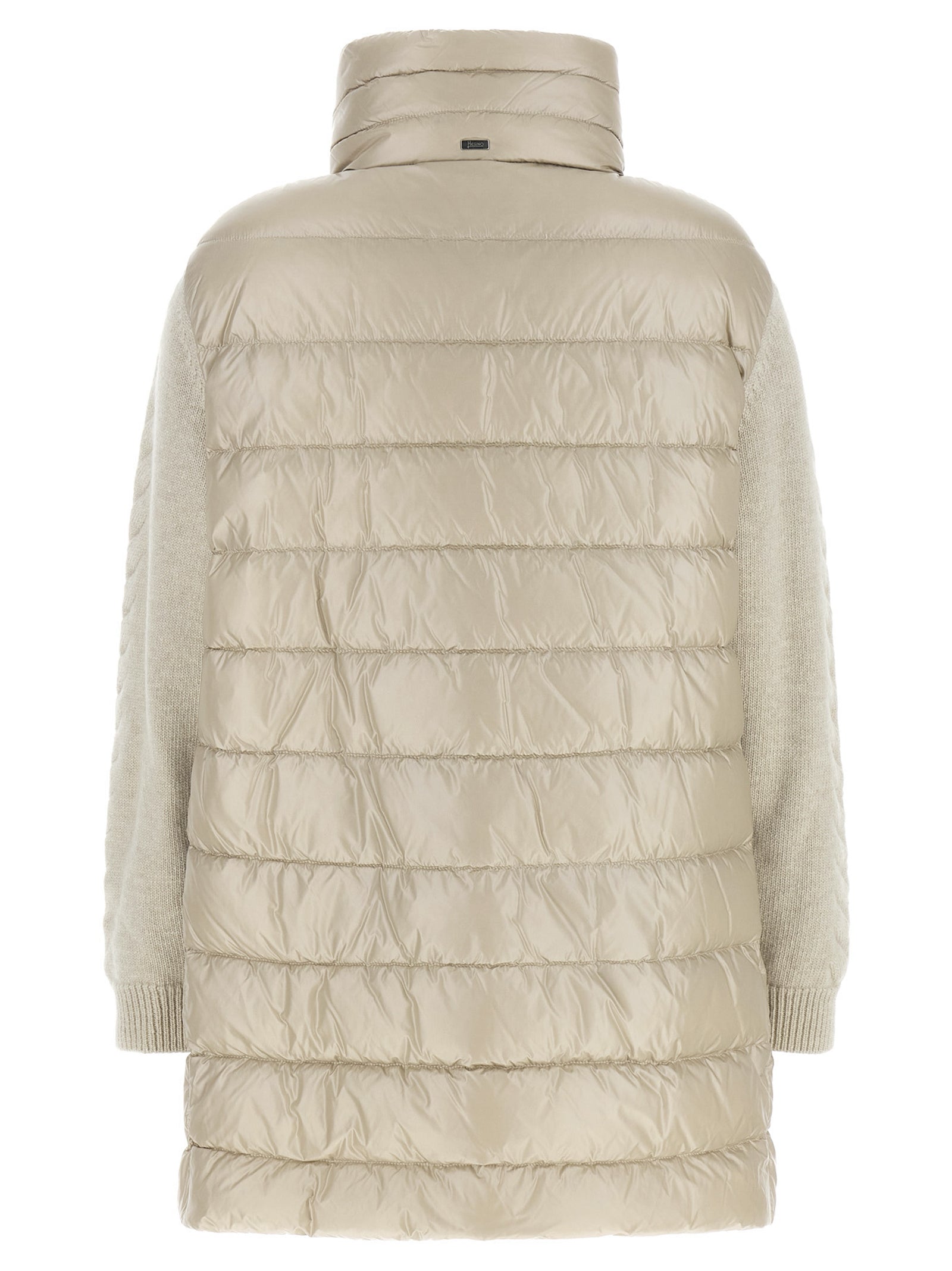 Beige Polyamide Full-Length Jacket