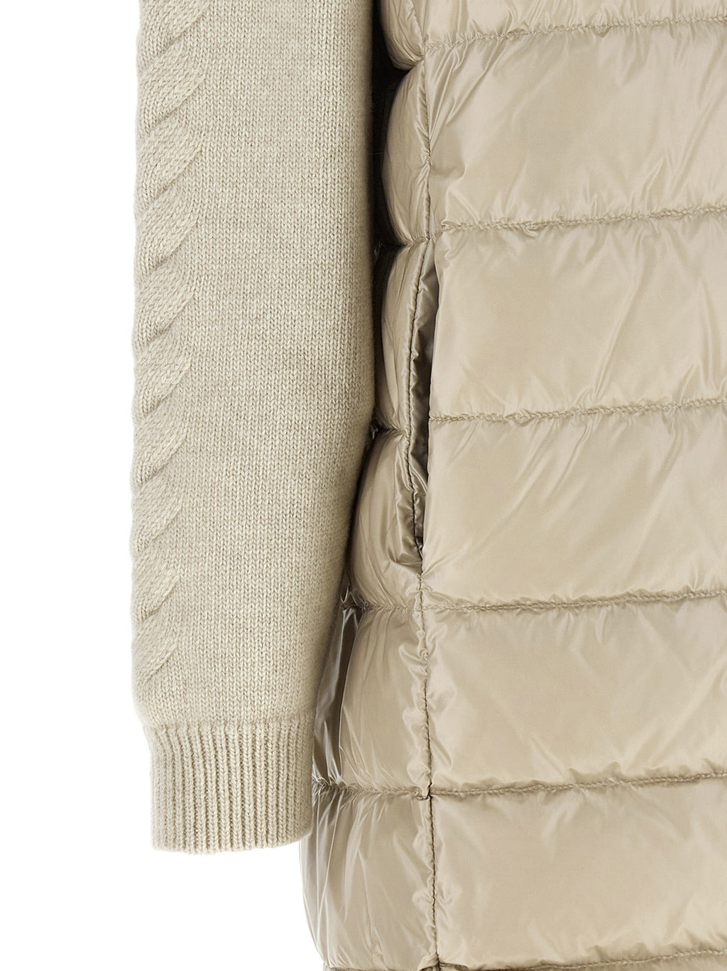 Beige Polyamide Full-Length Jacket