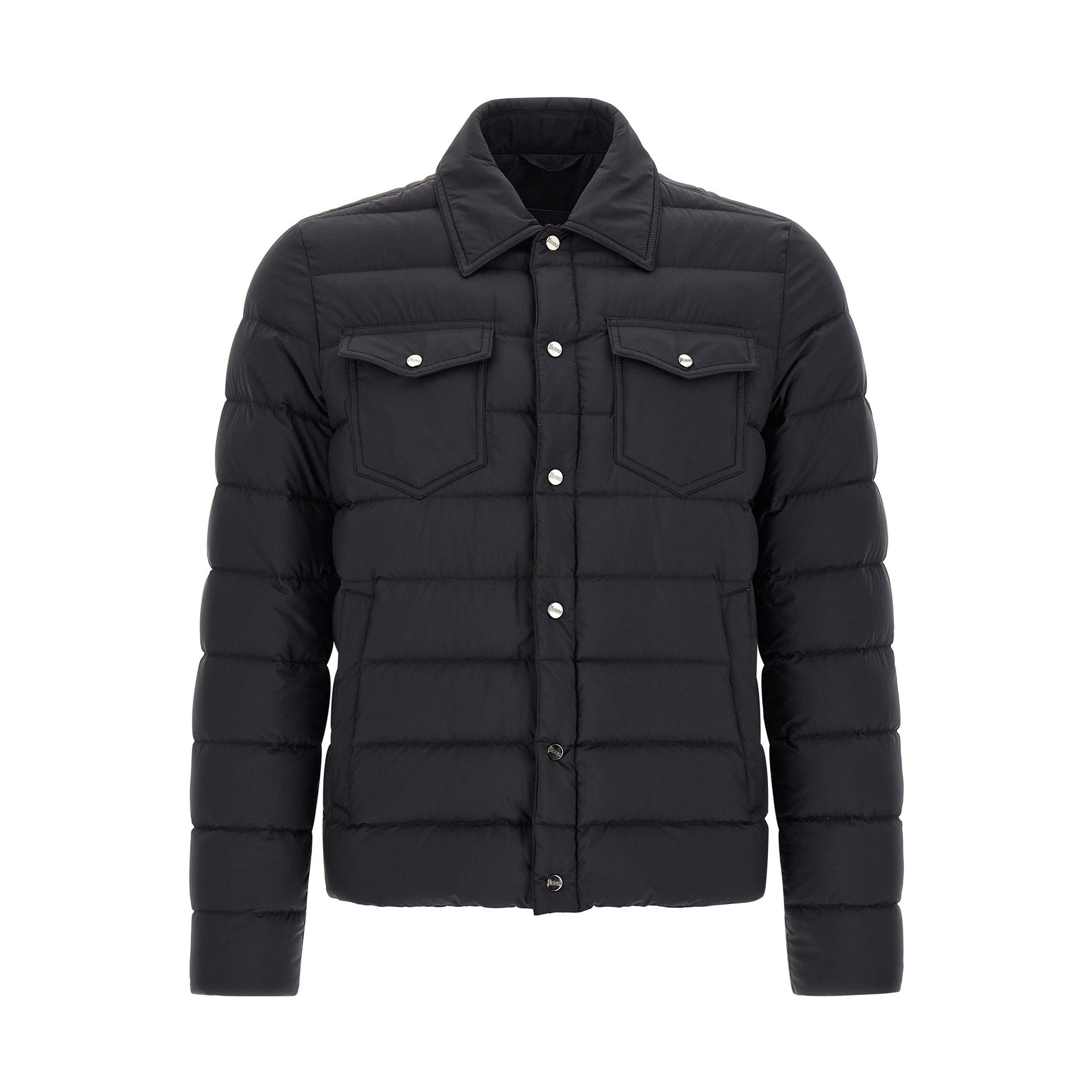 Black Polyamide Full-Length Jacket