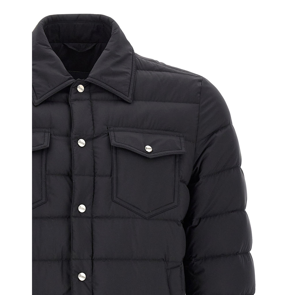 Black Polyamide Full-Length Jacket