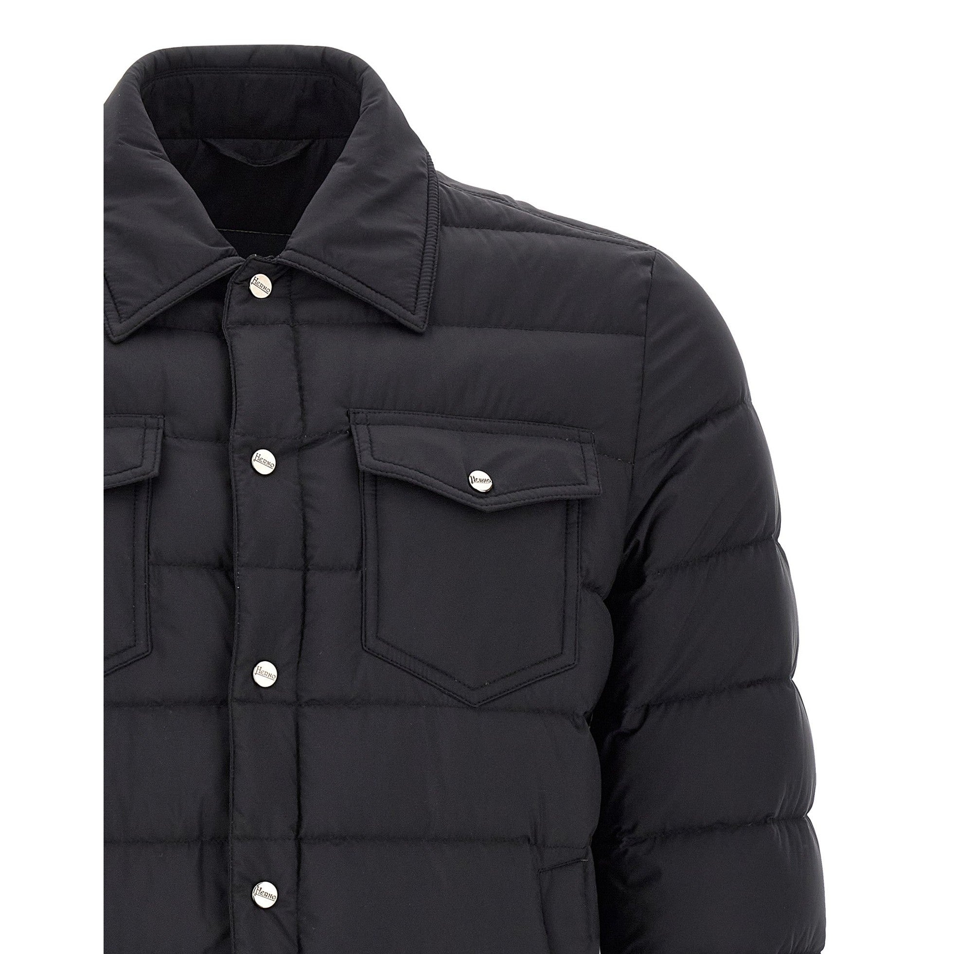 Black Polyamide Full-Length Jacket