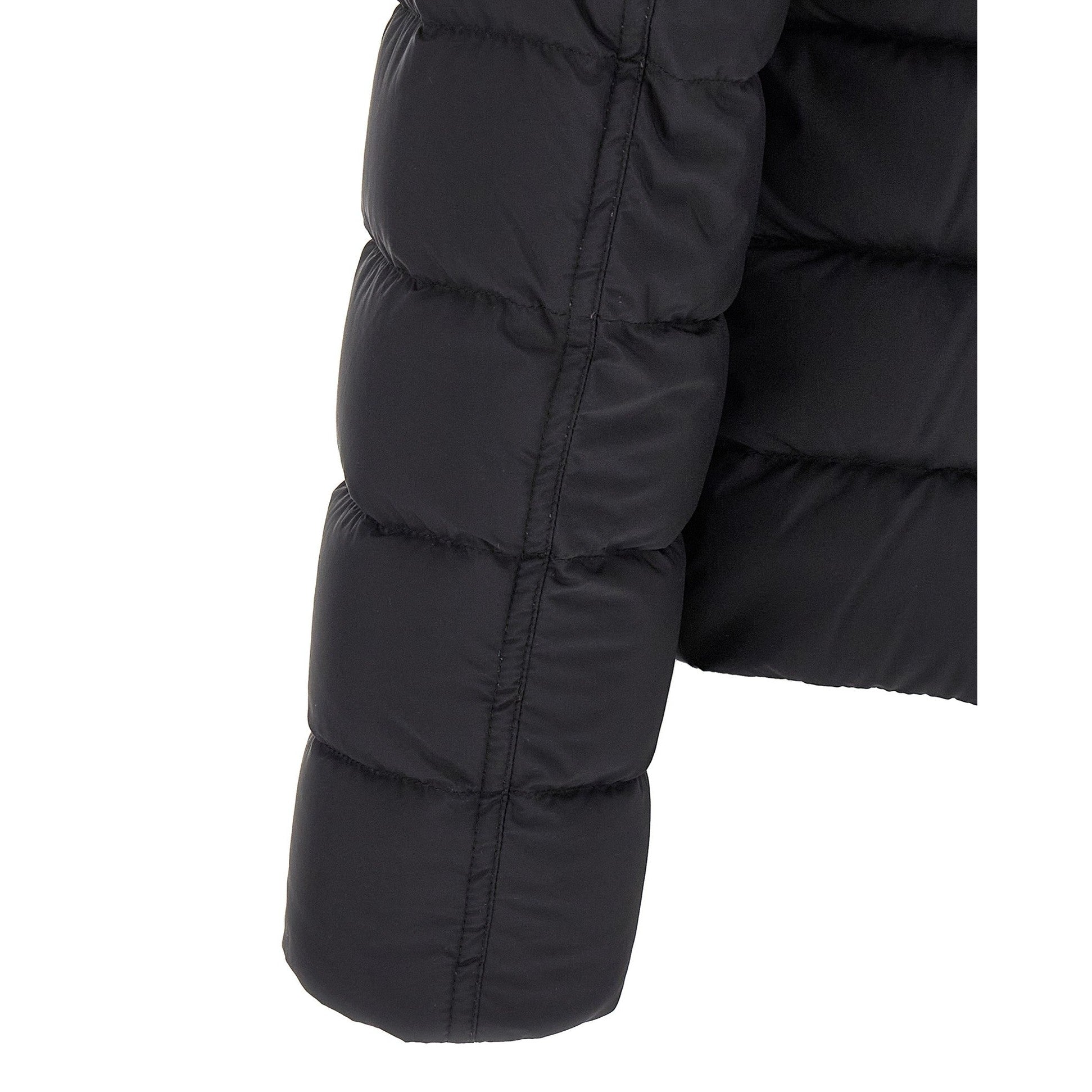 Black Polyamide Full-Length Jacket