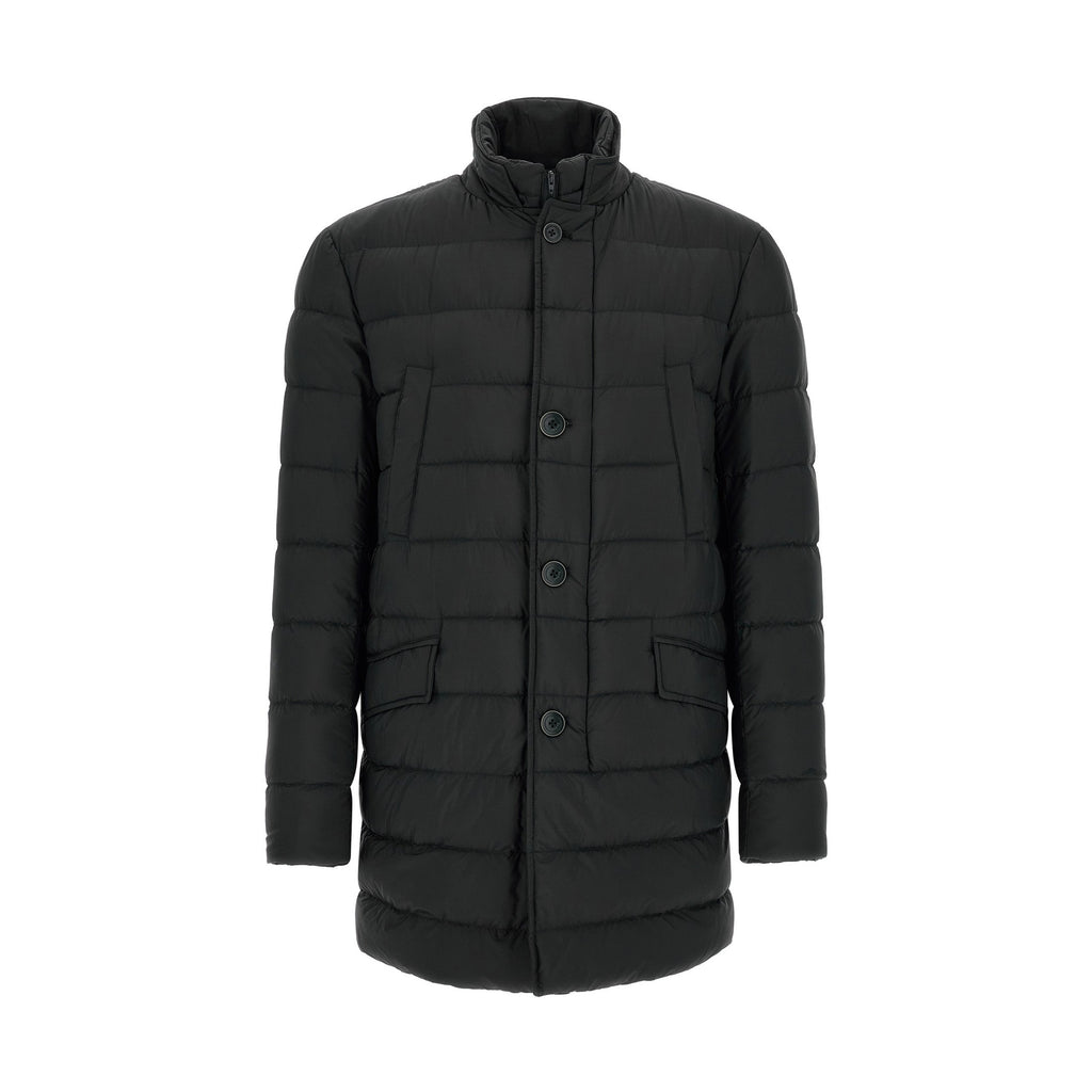 Black Polyamide Full-Length Jacket