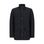 Blue Polyamide Full-Length Jacket