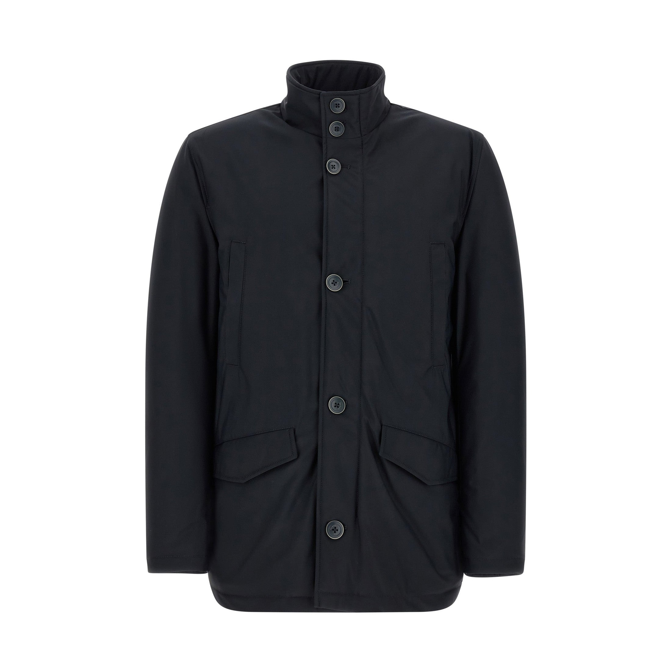 Blue Polyamide Full-Length Jacket
