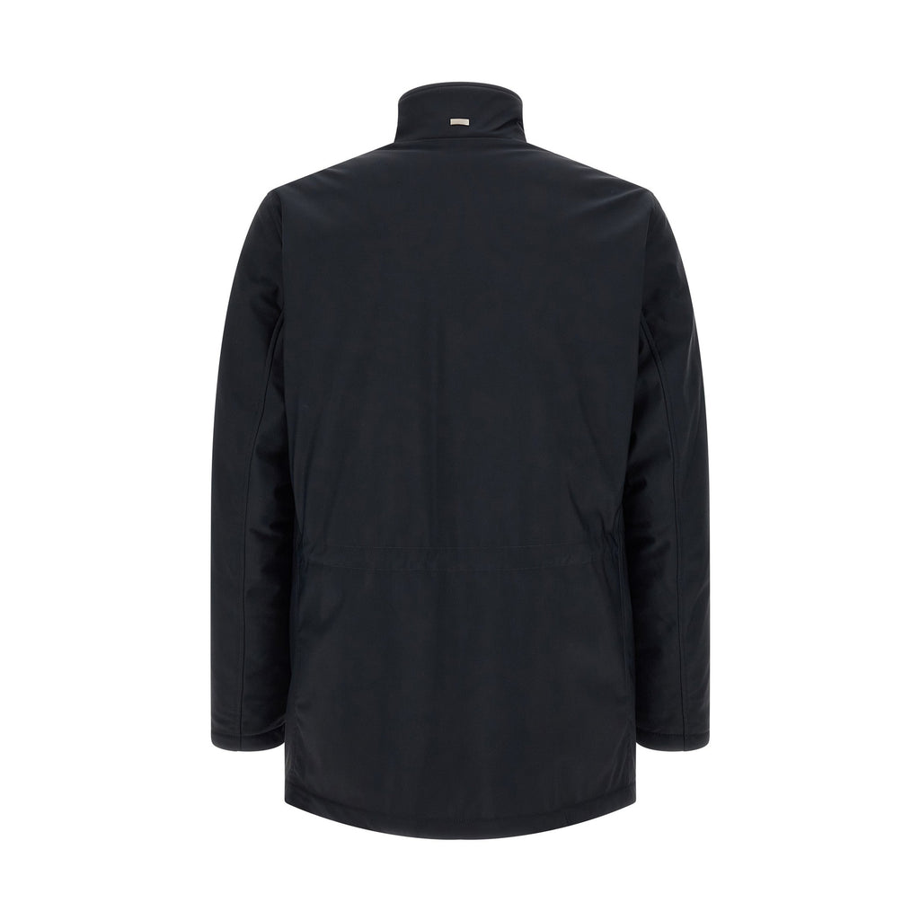 Blue Polyamide Full-Length Jacket