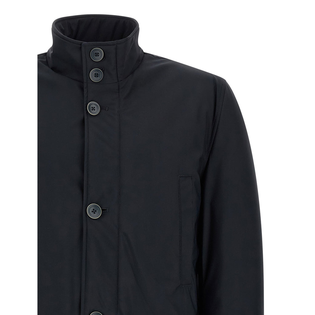 Blue Polyamide Full-Length Jacket