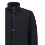 Blue Polyamide Full-Length Jacket