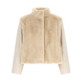 Beige Polyester Full-Length Jacket
