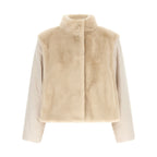 Beige Polyester Full-Length Jacket