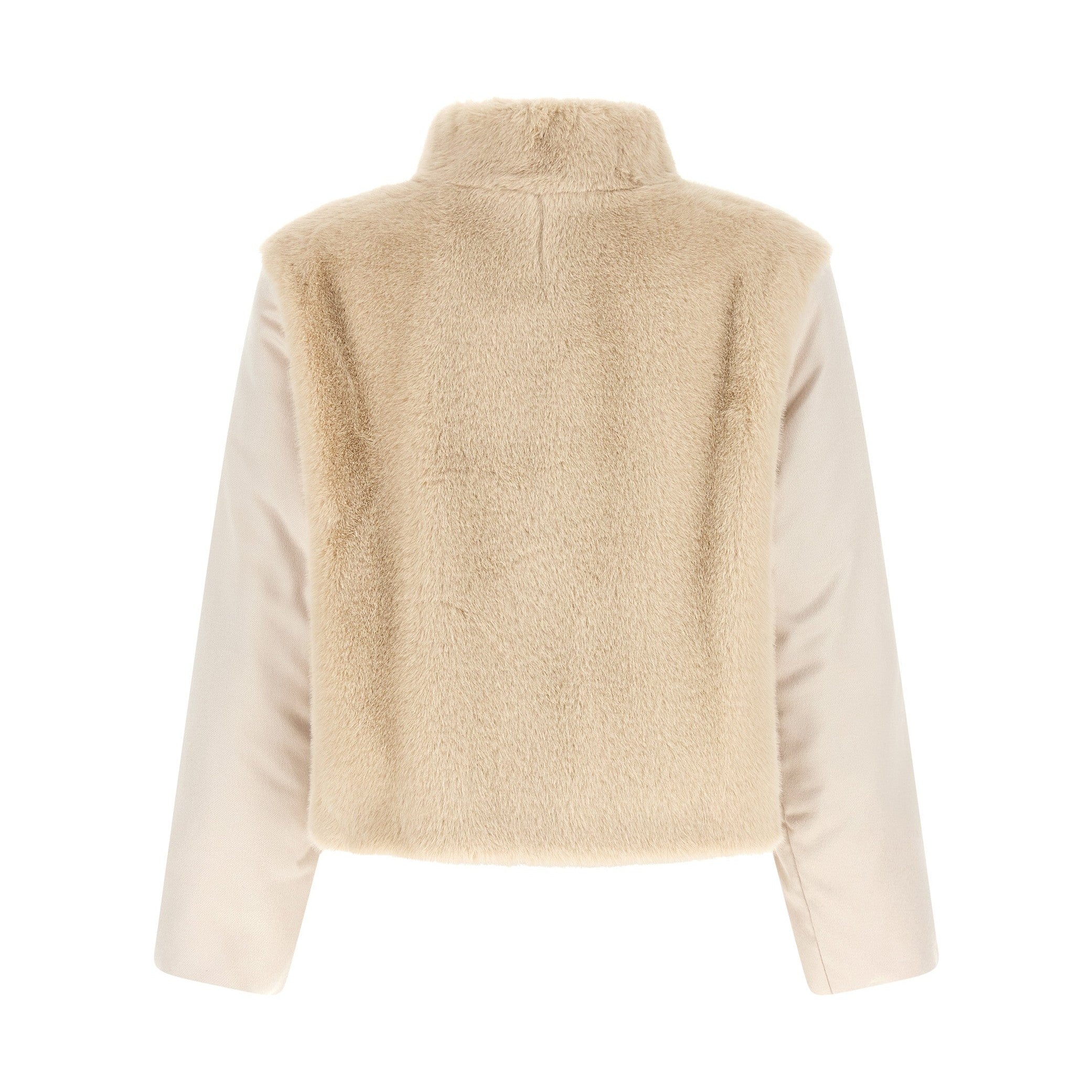 Beige Polyester Full-Length Jacket