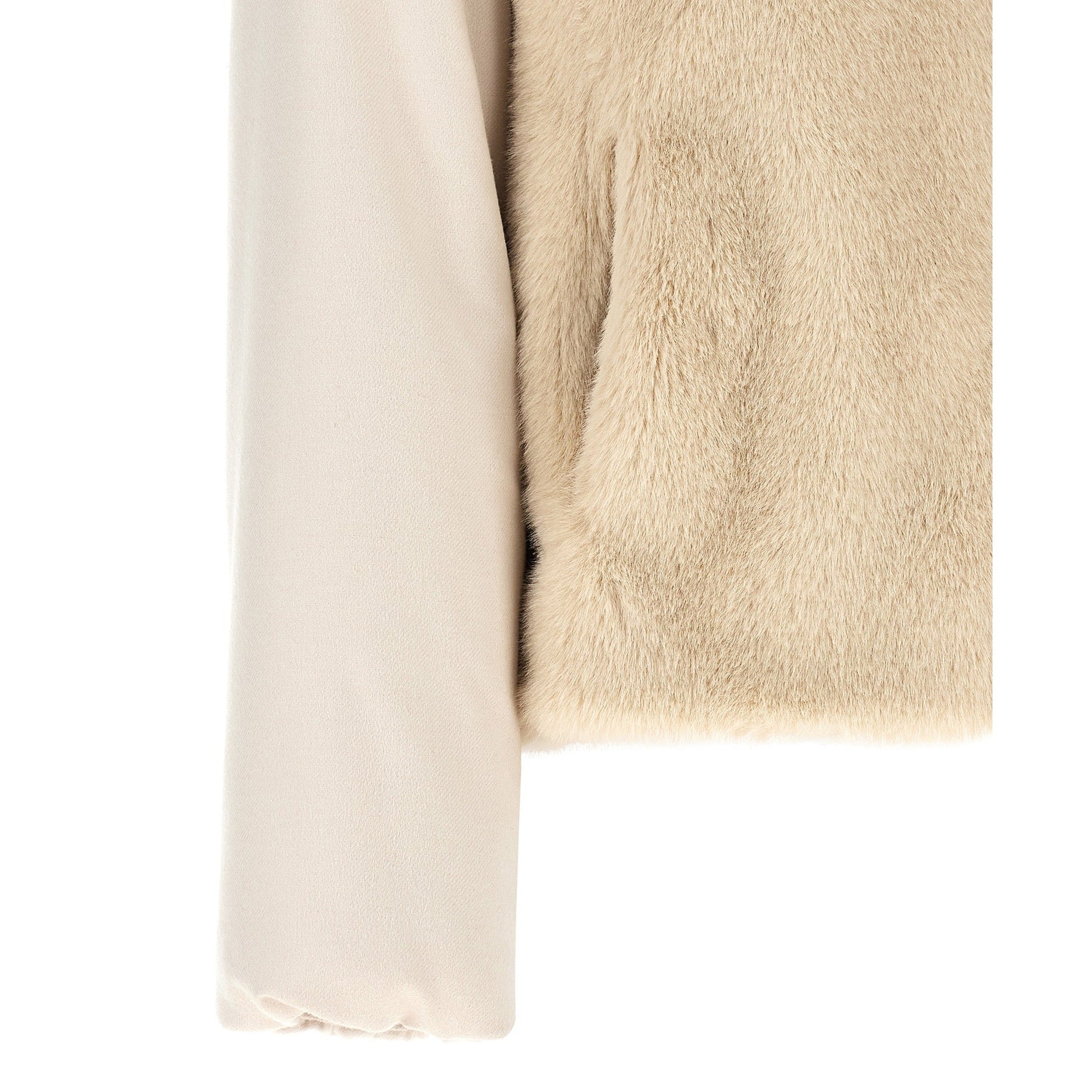Beige Polyester Full-Length Jacket